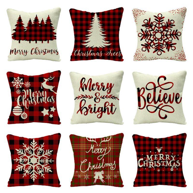 Festive Christmas Cushion Cover Featuring Adorable Reindeer And Snowflakes Design