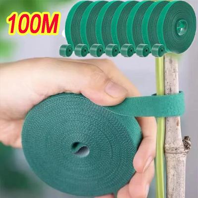 Selbstklebende Pflanze Nylon Kabelbinder Grün Einstellbare Pflanzen Haken Schleife Unterstützung Garten Schnur Verband Wiederverwendbare Verschluss Band Streifen
