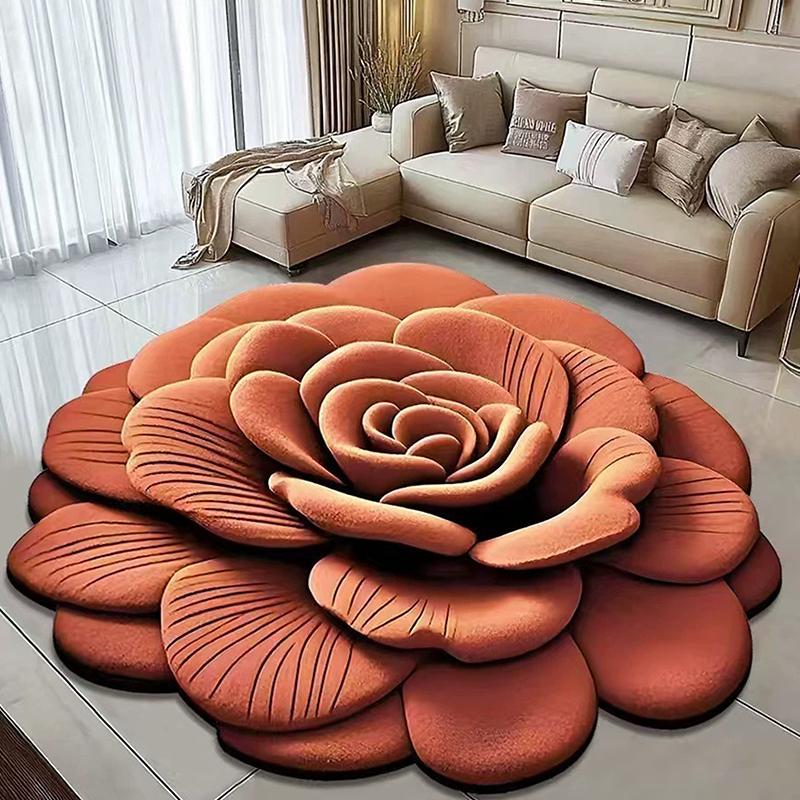 New Flower Carpet Special-Shaped Soft Peony Floor Mat Durable 40X40Cm Non-Slip Absorbent Bathroom Floor Mat