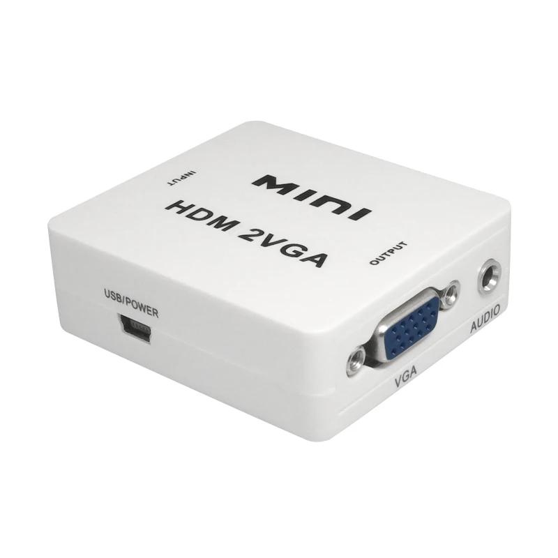 

Конвертер VGA в HDMI-сумісний Адаптер VGA2HDMI 1080P Міні-адаптер відео та аудіо VGA для ПК Ноутбука HDTV Проектора HDMI to VGA