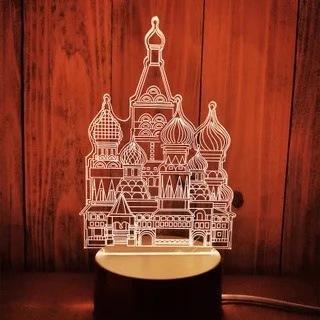 Creative 3D LED Night Light 7 Color Acrylic Veilleuse ABS Plastic Base LED Night Lamp for Children's Room Table Desk Use
