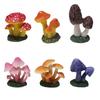 (Set of 6) Resin Mushroom Sculptures Unique Mushroom Models Variety Resin Crafts Delightful Decorations for Home Office