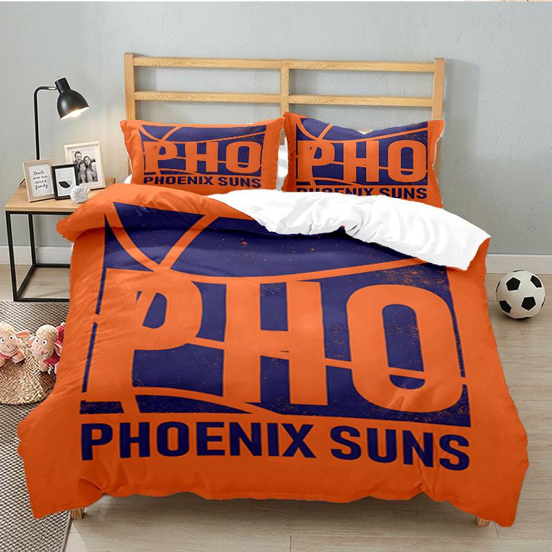 Phoenix Basketball Team 3pcs Bedding Set,Including 1pc Duvet Cover And 2pcs Pillowcases Perfect Gift for Christmas,Ideal for Bedroom, Dormitory