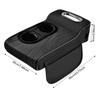 Arm Rest Cushion for Car Interior Heightening Middle Console Cover with 2 Storage Cup Holder Organizers Tissue Box Side Bag