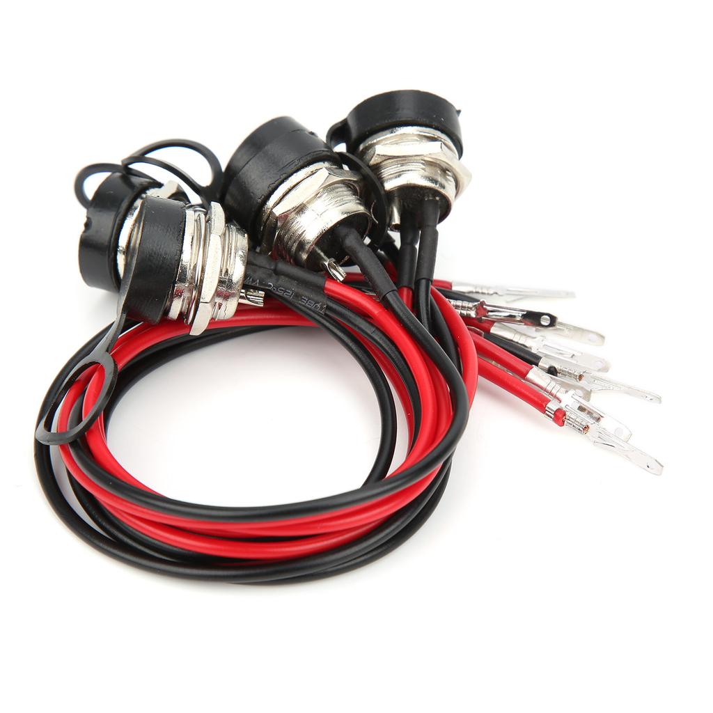 5 Stück 3-Pin Inline Ladeanschluss Rund Ladebuchse mit Kappe für Elektroroller