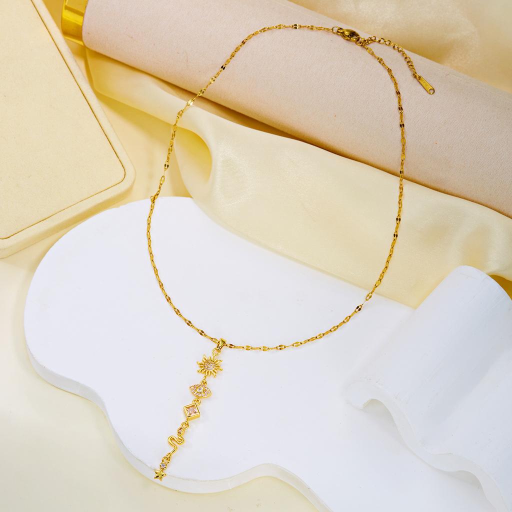 Bohemian Starfish Shell Conch Turtle Pendant Necklace for Women Punk Thick Chain Flower Choker Charm Summer Vacation Jewelry