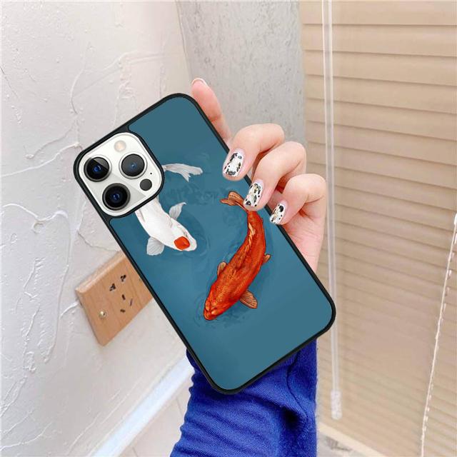 Koi Carp Fish Phone Case Cover For iPhone 17 Air 15 16 14 13 12 Pro Max 11 Pro Max Plus Coque Shell