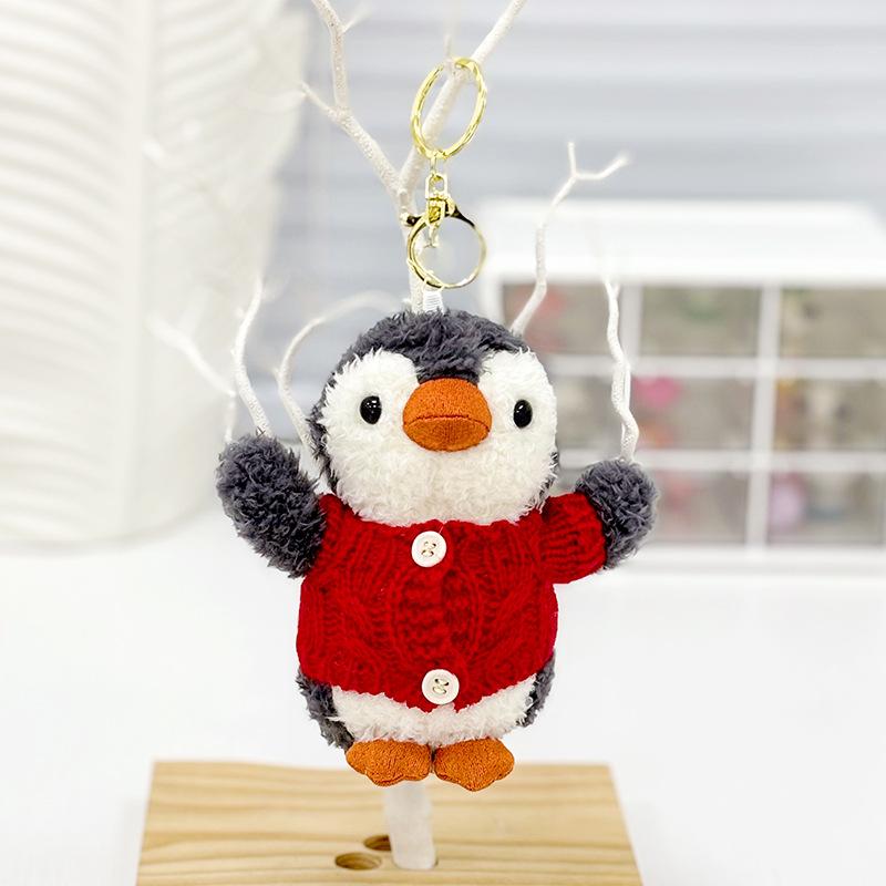 Niedlicher kleiner Pinguin-Anhänger, Plüsch-Spielzeugpuppe, Cartoon-Schultasche, hängende Verzierung, Schlüsselanhänger, Puppe