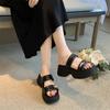 Platform Sandals Women's Shoes Summer 2025 New Velcro Platform Heightening Fashion Beach Shoes Women's Sports Sandals
