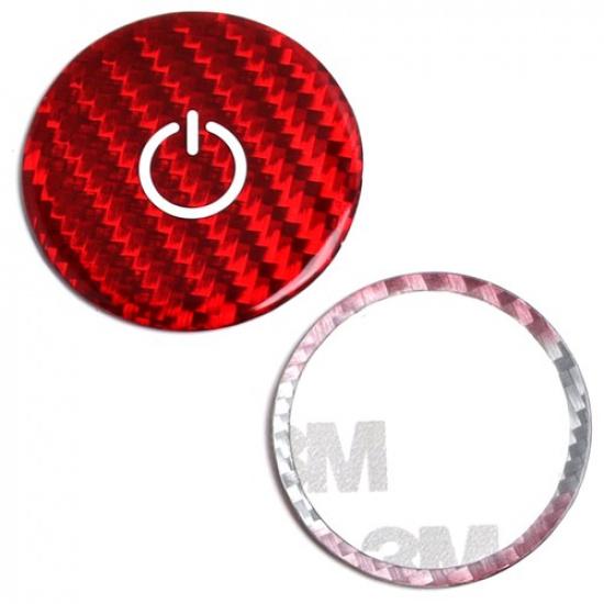 Sports Red Real Carbon Fiber Engine Start Stop Button Cover For Porsche Taycan