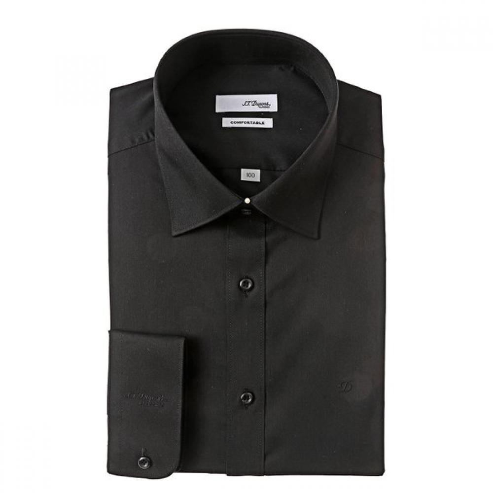 S.t. Dupont Long Sleeve Slim Fit Stretch Shirt Black Se5fm22ls928sbk 95