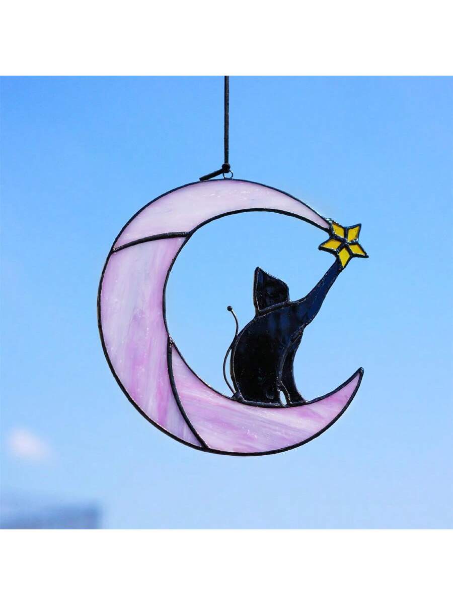 

Ramadan Eid Mubarak Black Cat Purple Moon Window Hanging - Limited Edition Memorial Gift for Cat Lovers фиолетовый