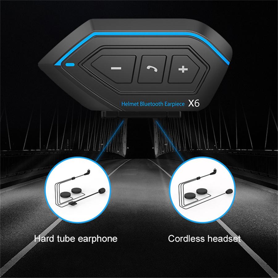 The Latest  Helmet Headset Motorbike BT Interphone Motorcycle Bluetooth Helmet Intercom Stereo Headset for Cell Phone 2 Rider