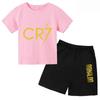 Summer CR7 Printed Short Sleeve Children Set Casual Fashion Tops and Shorts 2pcs Set Kid Boys Girls Sports Tshirts Set Outfits