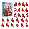 2026 Christmas Countdown Calenda, 24 Vintage-Style Cardinal Acrylic Christmas Ornament,Holiday Gift for Christmas