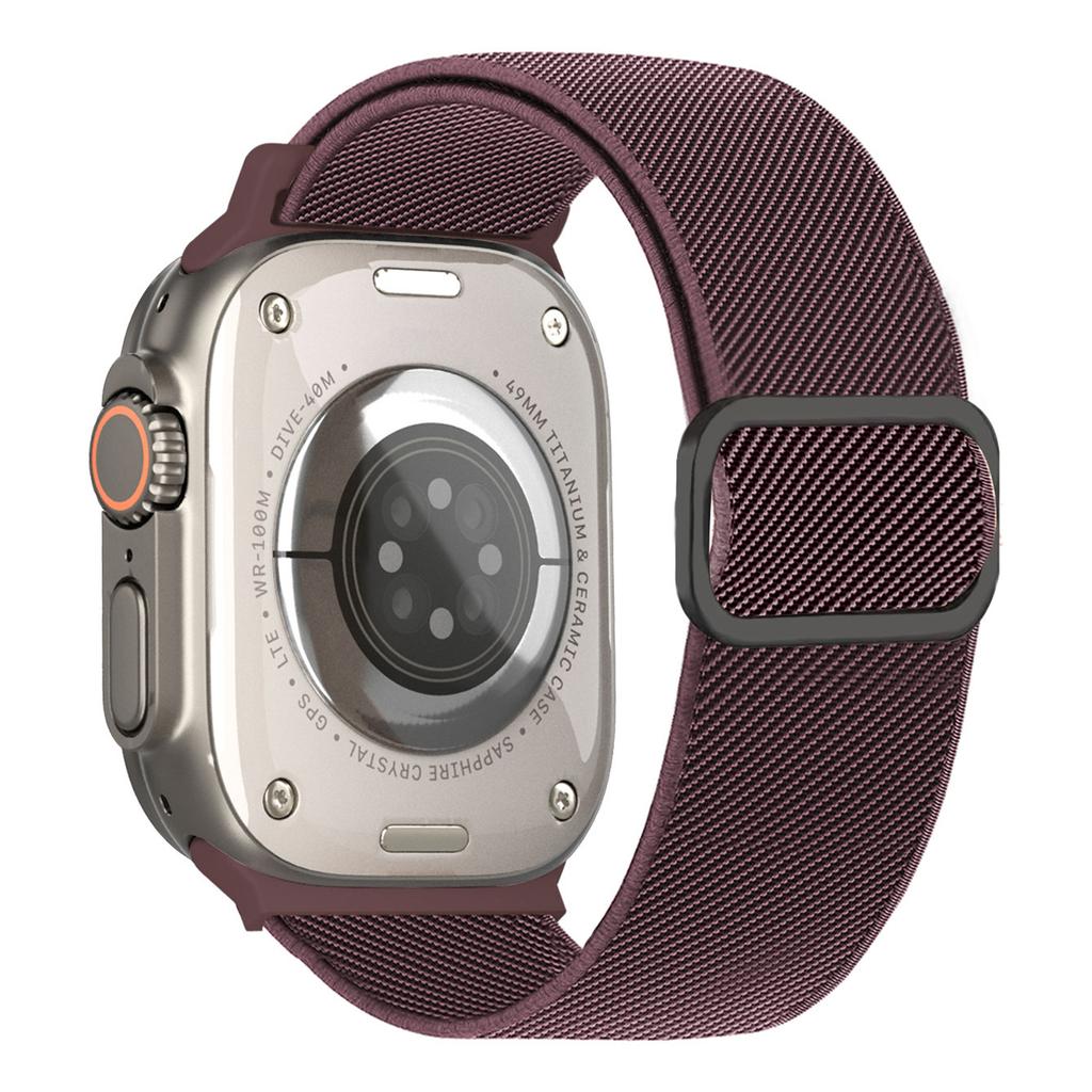 Textured Nylon Watch Band for Apple Watch Series 11 10 42mm / 9 8 7 41mm / SE3 SE2 SE 6 5 4 40mm / 3 2 1 38mm Adjustable Wrist Strap with Metal Buckle