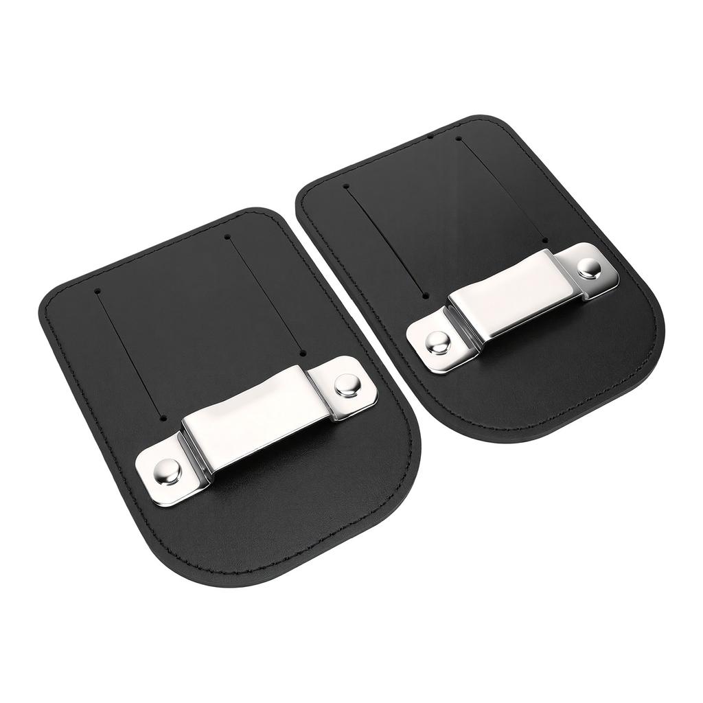 2pcs Black PU Leather Tape Measure Holder Drill Holder Belt Clip with Buckle for Woodworking Construction Electrician