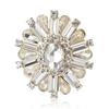 Vintage Crystal Flower Brooch for Women Unisex Rhinestone Pins Casual Party Accessories Gifts