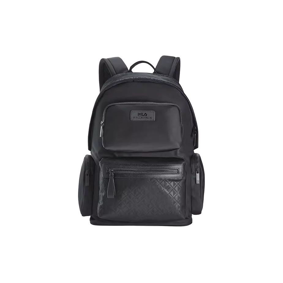 FILA Fashion Casual Multi-Pocket Fabric Mini Backpack Men backpacks Black F13M428103FBK Jet Black,Extra Small