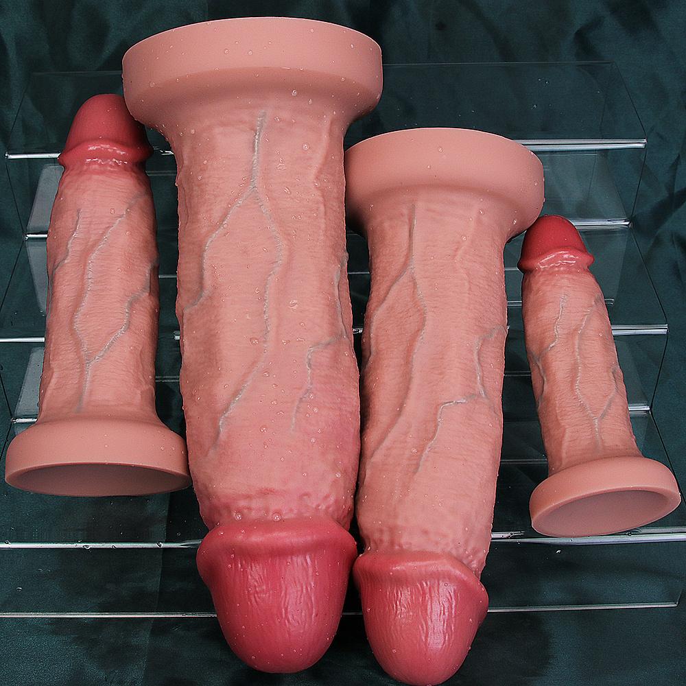 Realistic Soft Silicone Dildo – 4 Sizes, Pinkish White Skin Tone, Thick Texture with Suction Cup, Bodysafe Adult Toy for Women & Couples