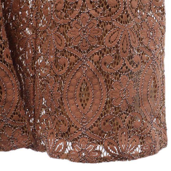 unused Lily Brown Floral lace Long sleeve one piece F Brown Women Used
