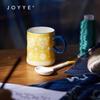 JOYYE 'Flowers Blooming' Embroidered Ceramic Mug Set with Spoon (2-Pack)