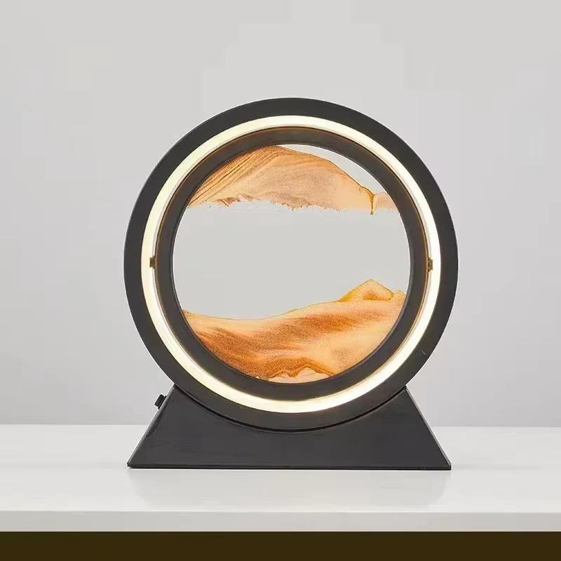 Sandscape Kinetic Sand Art Picture Quicksand Table Lamp Dynamic Liquid Hourglass Moving Sand Painting Flowing Sand Home Decor