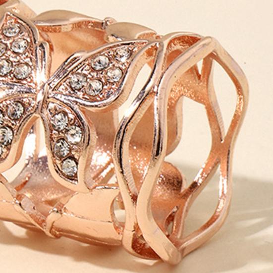 Butterfly Scarf Ring Hollow-out Ring, Rhinestone Holder, Elegant Design Clip Slide for Women Shirts Neckerchiefs Shawls Silk Scarves Stylish