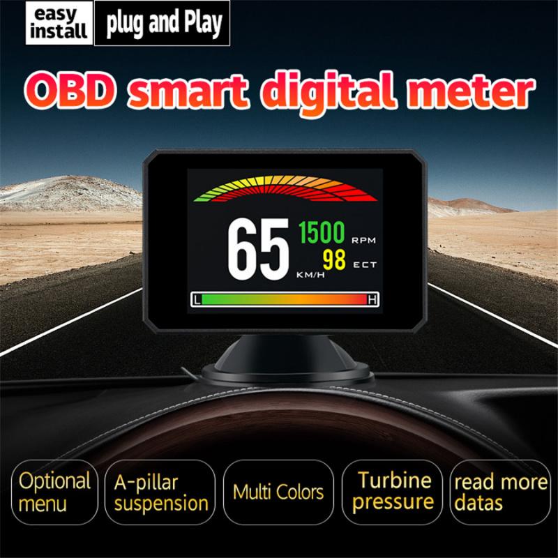 Trip Computer Hud Obd2 Gauge Speed Voltage Meter Fuel Water Temp Universal Car