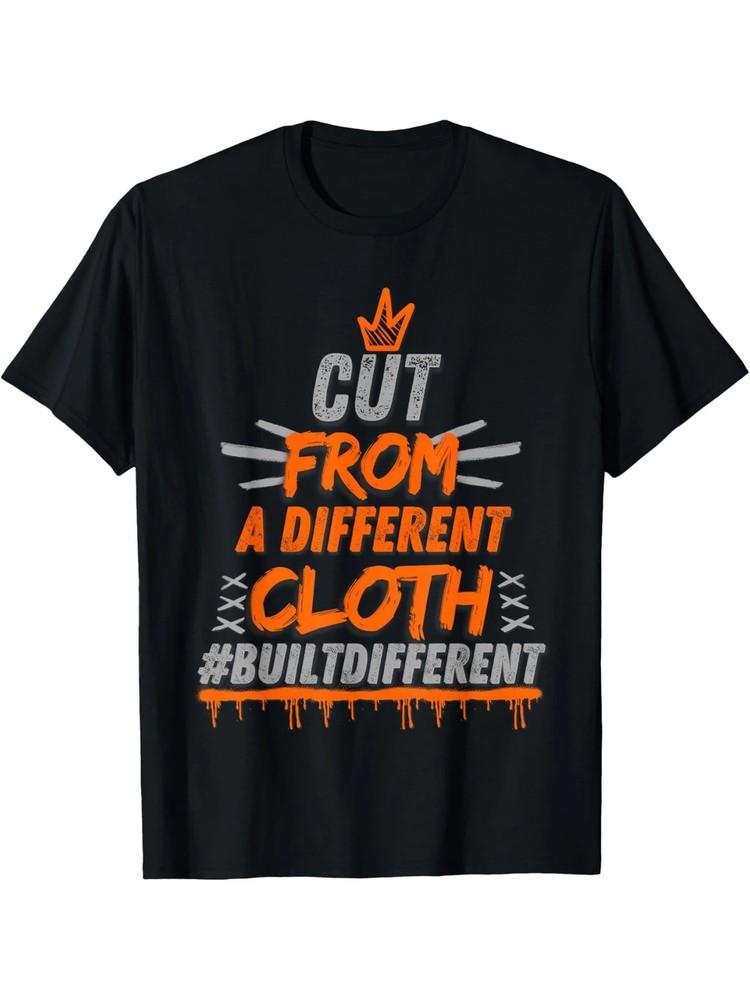 Men's Black Casual Short Sleeve T-Shirt - "Cut from a Different Cloth" Graphic P Unisex T-Shirt