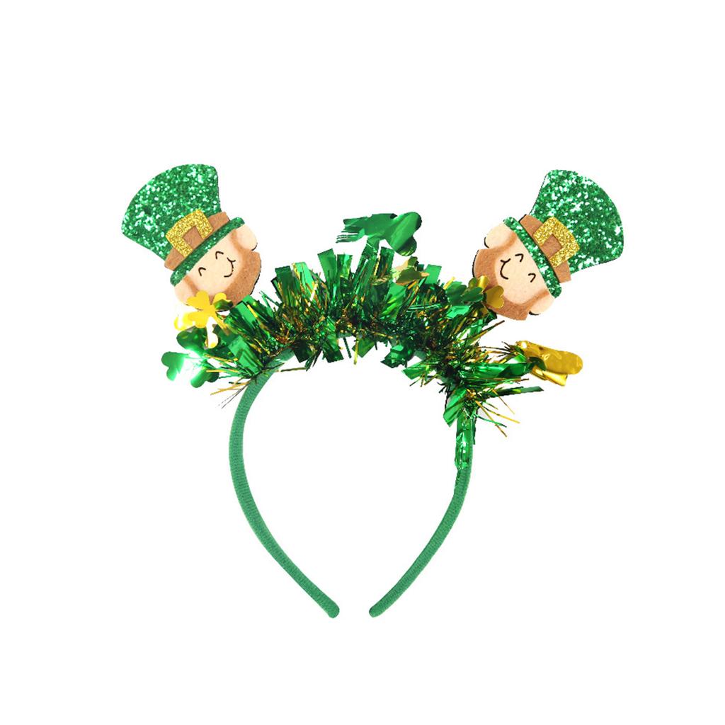 StPatricks Day HairHoop for Irish National Day Celebration Glittering Powder Headband for Theme Party Festival Gathering