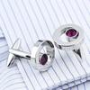 French Shirt Cufflinks Men's and Women's Business Banquet Wedding Speech Gifts Simple High Grade Metal Blue Cuff Links