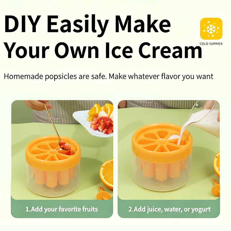 8 Holes Easy Release Ice Molds, Diy Popsicle Maker With Quick Freezing Technology For Home Ice Bars, Homemade Ice Cream Mold
