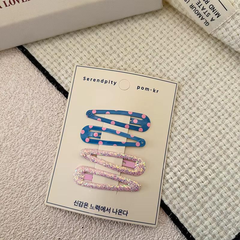 Lot de 4 barrettes d'été pour enfants, jolies pinces à cheveux à paillettes, style dessin animé, accessoires pour cheveux, couvre-chefs, Kawaii, nouvelle collection 2025