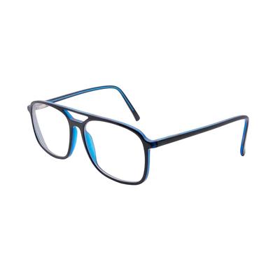 RSINC Full Rim Light Weight Flexible Frame Eyeglass Spectacle For Men And Women  Round Blue-Black TI1035 55-16-142 Eyeglasses IB-9 M1 PF-8B3N-J5OO
