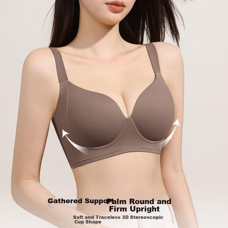 GRACEWELL One-Piece Seamless Large Breast Lift Bra for Women, Anti-Sagging Jelly Gel Side Support Push-Up Bra
