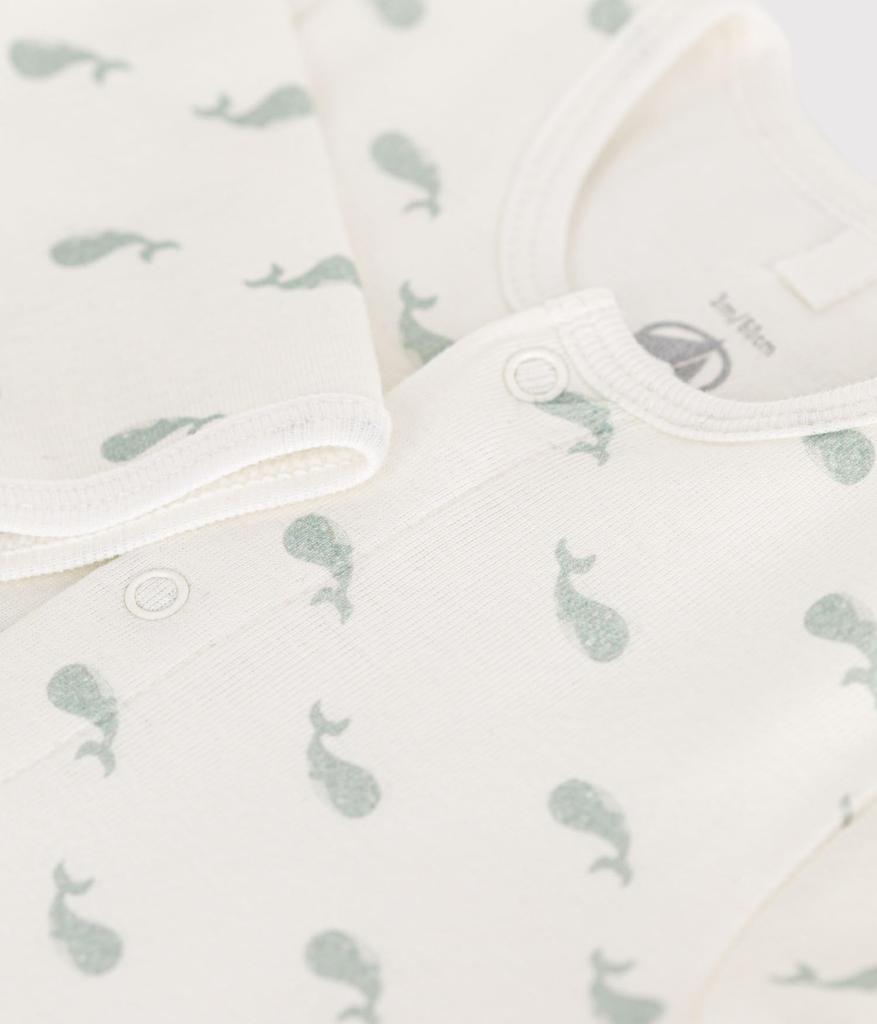 Bodyjama A0ATX Green 12 Months 74cm [Petit Bateau] Off-white/Light