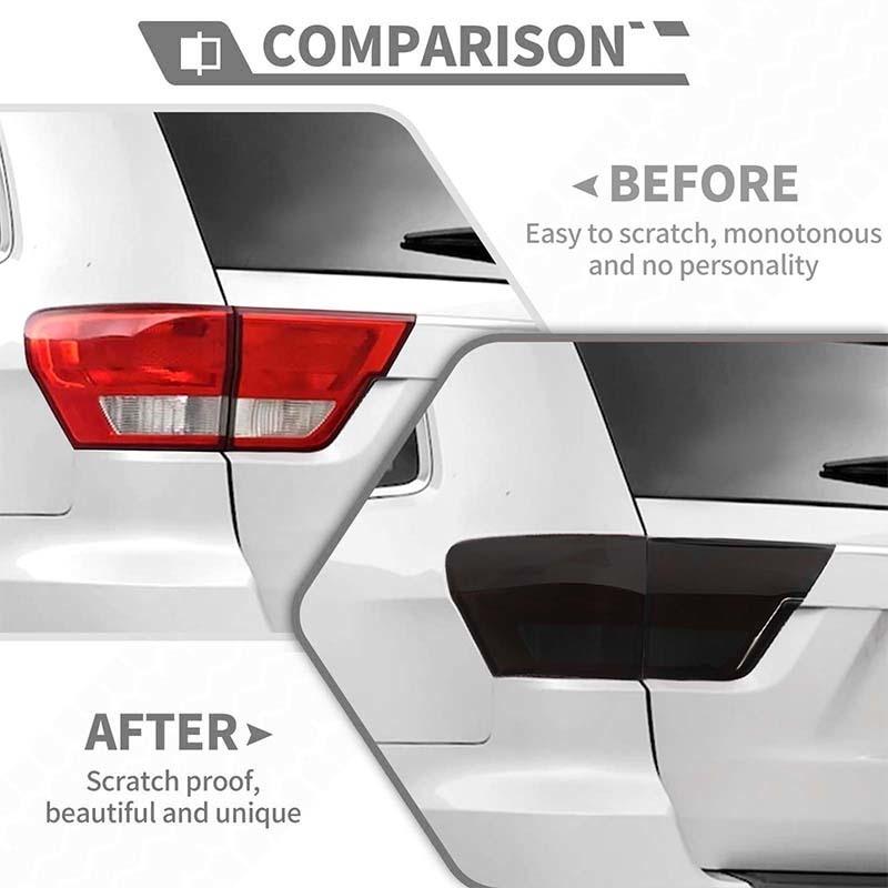 Car Tail Light Cover Taillight Decorative Stickers  For Jeep Grand Cherokee 2011-2013 Car Exterior Accessories, ABS Plastic