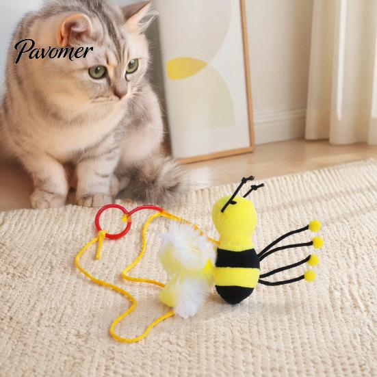 Interactive Door Hanging Cat Toys Bungee Plush Toy, Pull String Bouncy Dangler Kitten Self-Amusing for Solo Play Bouncing Animal Toy Indoor