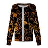 Ženy Vzor s dlouhým rukávem Kapsa Pracovní Halloween Potisk Stojací límec Jednořadý ochranný overal Cardigan Bunda Top