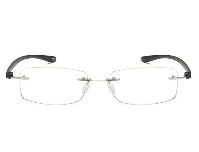 Rimless Reading Glasses Anti-Blue Light Presbyopia Spectacles Eyewear Utralight Square Frameless Hyperopia Eyeglasses +150 чёрный