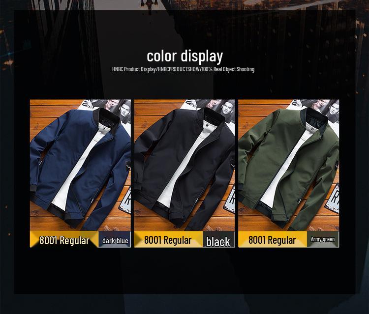 Men's Slim Fit Spring/Autumn Korean Style Solid Color Jacket for Teens and Adults