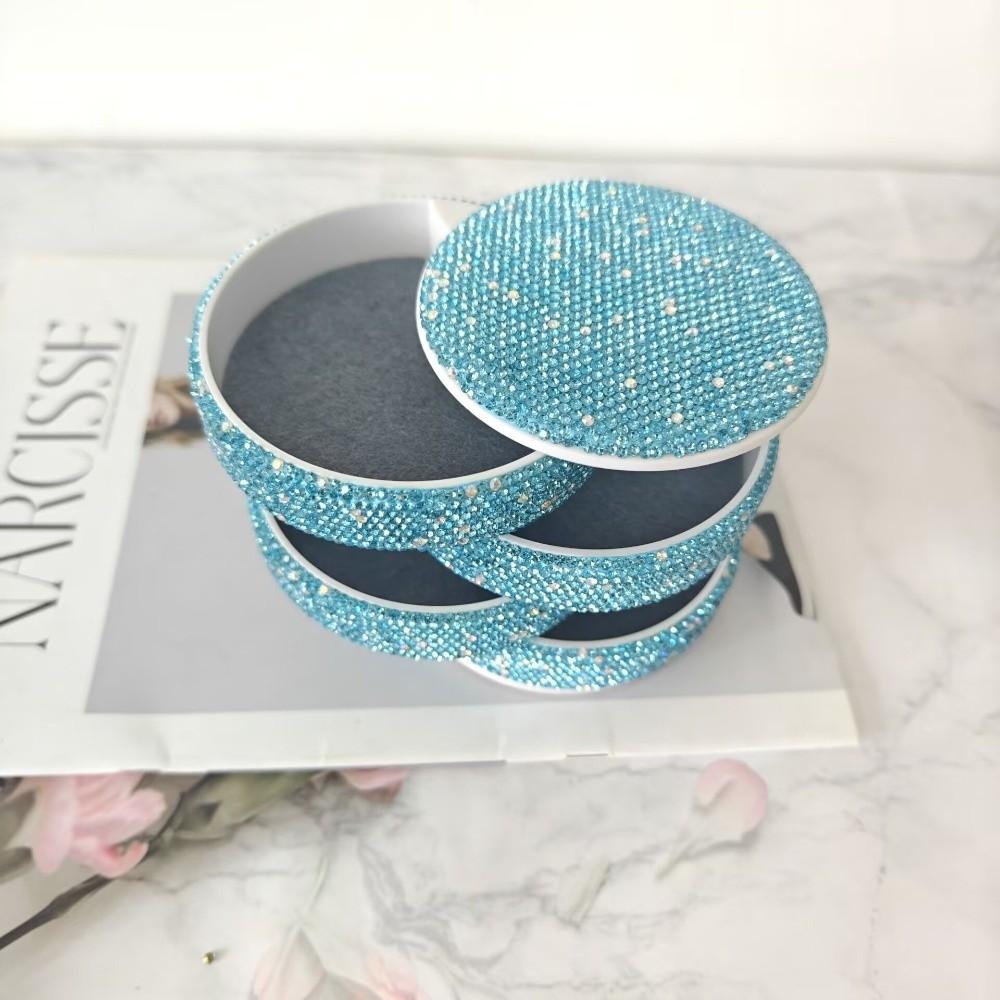 4 Layers Rotating Jewelry Storage Box Rhinestone Ring Bracelet Storage  Women