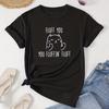 Cat Print Crew Neck Tee Casual Short Sleeve Top Spring & Summer Women Clothing Design Vintage Versatile Fashion High Quality Tee