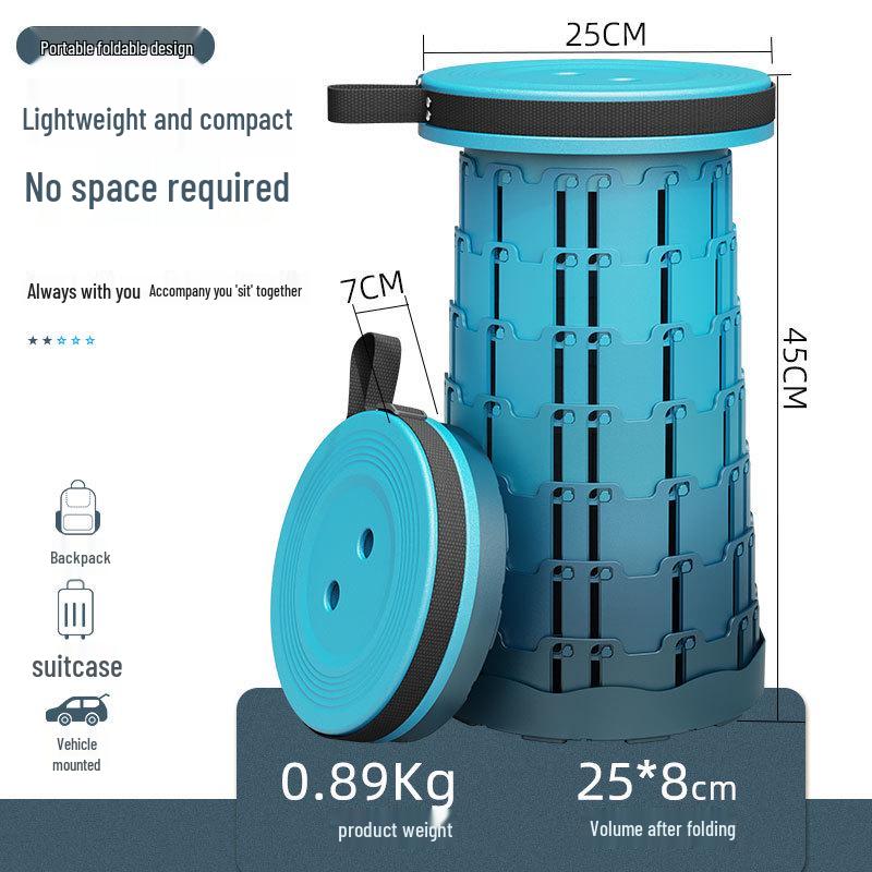 Liancai Składany Teleskopowy Stołek Tęczowy - Przenośne Krzesło Outdoorowe dla Dzieci na Kemping