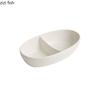 Pure White Ceramic Double Grid Plate Sauce Vinegar Seasoning Plate Appetizer Plate Snack Plates Restaurant Creative Tableware