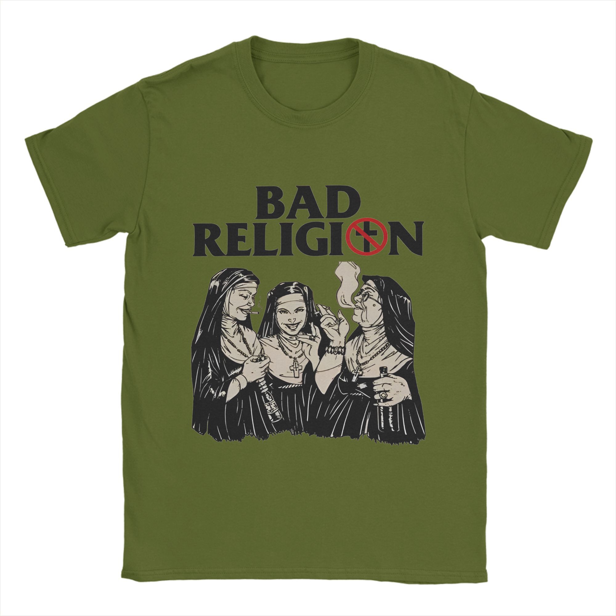 

Повседневные футболки Bad Religion для мужчин с круглым вырезом, 100% хлопок, футболки с коротким рукавом, классические топы 4XL