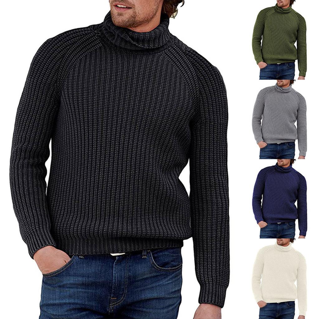 Men's Sweater Solid Fashion Round Neck Long Sleeve Knitted Top