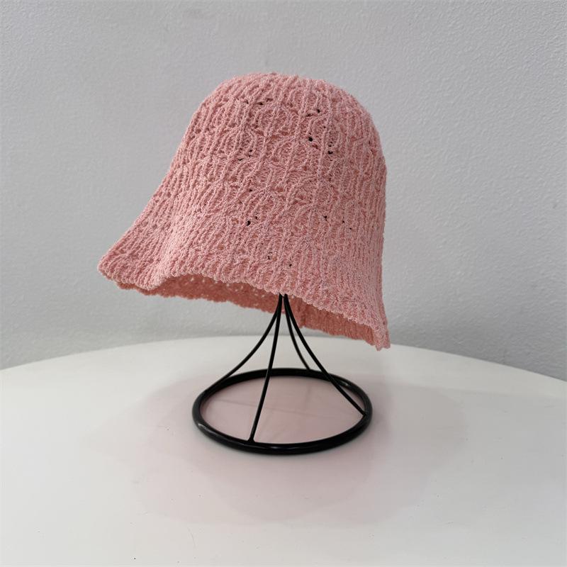 Hat Versatile Style Sweet Knitted Hollow Womens Ventilate Hatscaps Fishermans