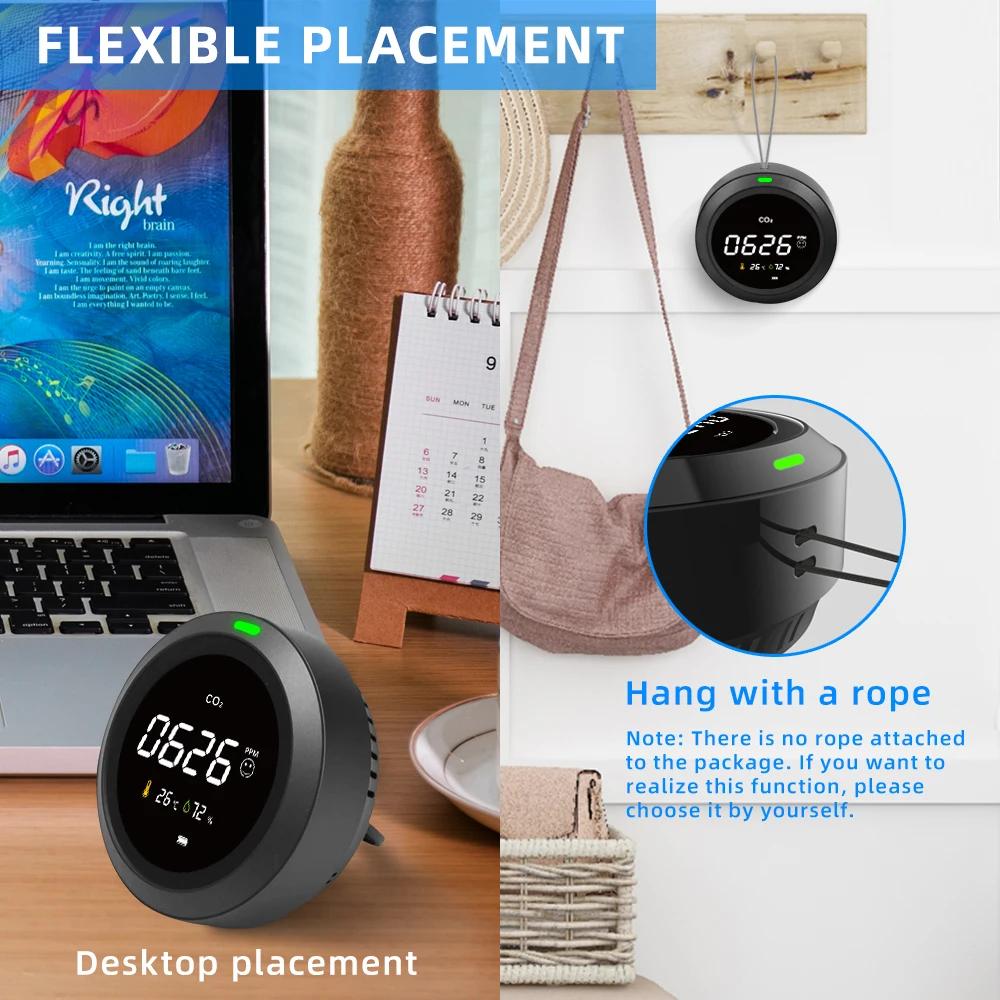 CO2 Meter CO2 Sensor Multifunctional CO2 Detector Home Appliance USB Charging  Air Quality Monitor Air Quality Analyzer